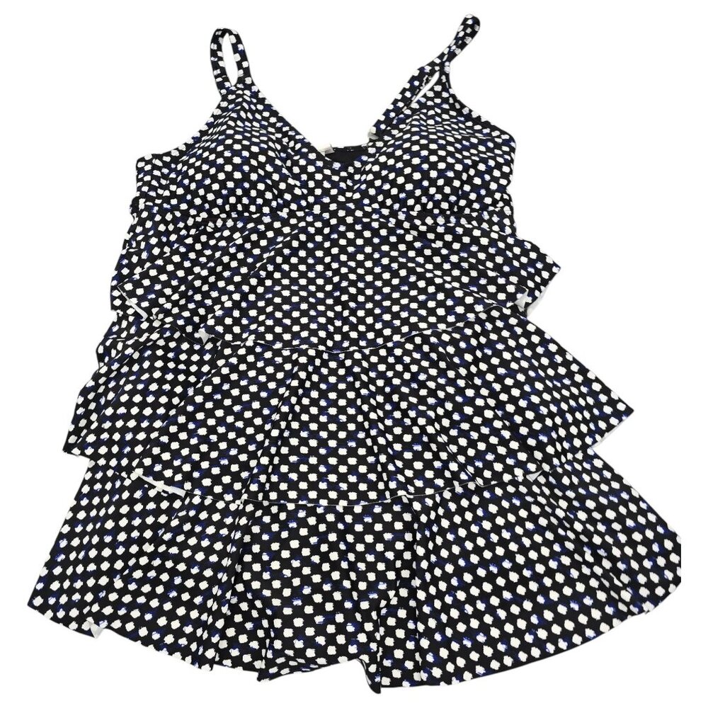Jaclyn Smith One Piece Swimsuit Polka Dot Black White Layered Womens Size 20 - Picture 9 of 14
